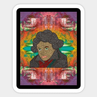 Beethoven Portrait with Abstract Background Sticker